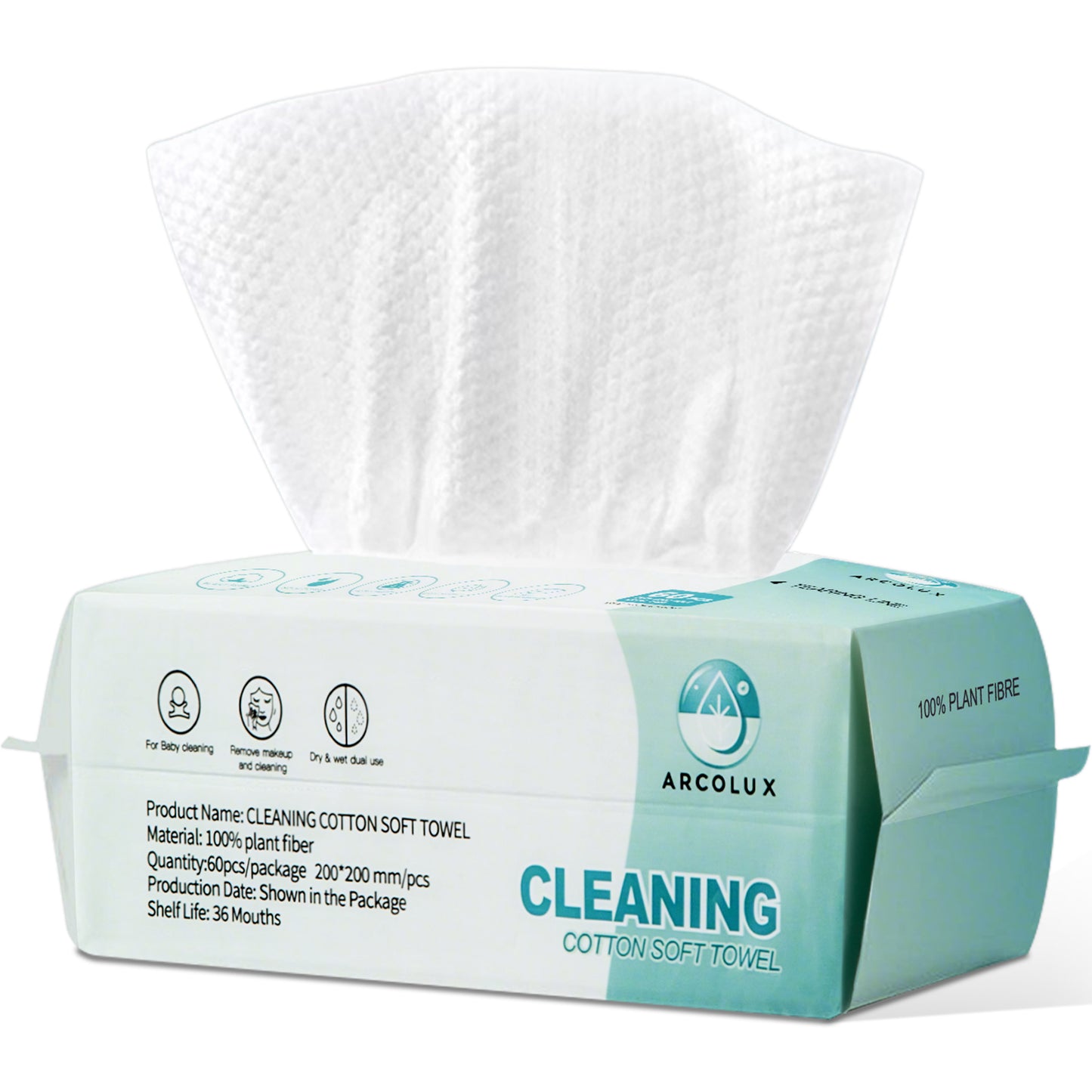 ARCOLUX Disposable Face Towels, 7.874” x 7.874“