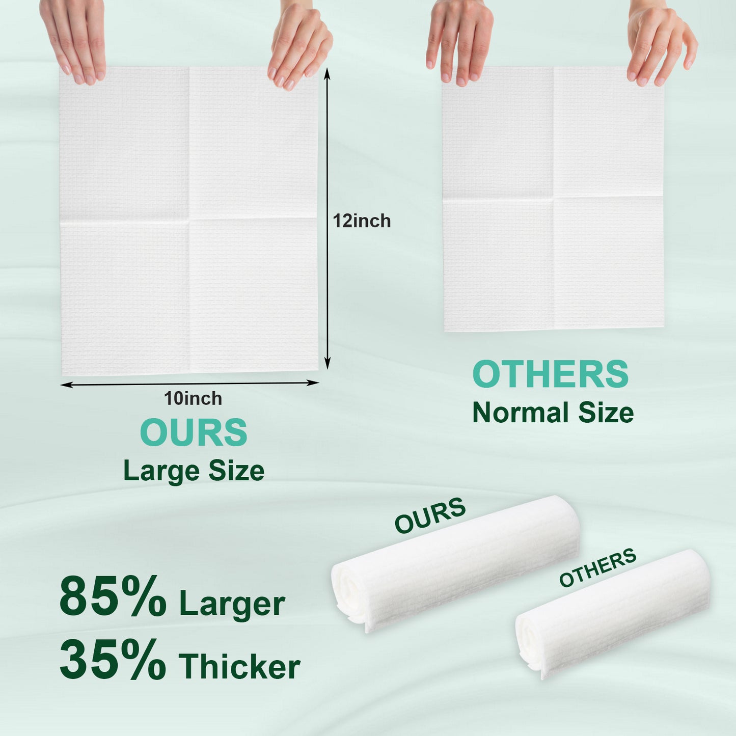 ARCOLUX Disposable Face Towels XL, 10"×12"