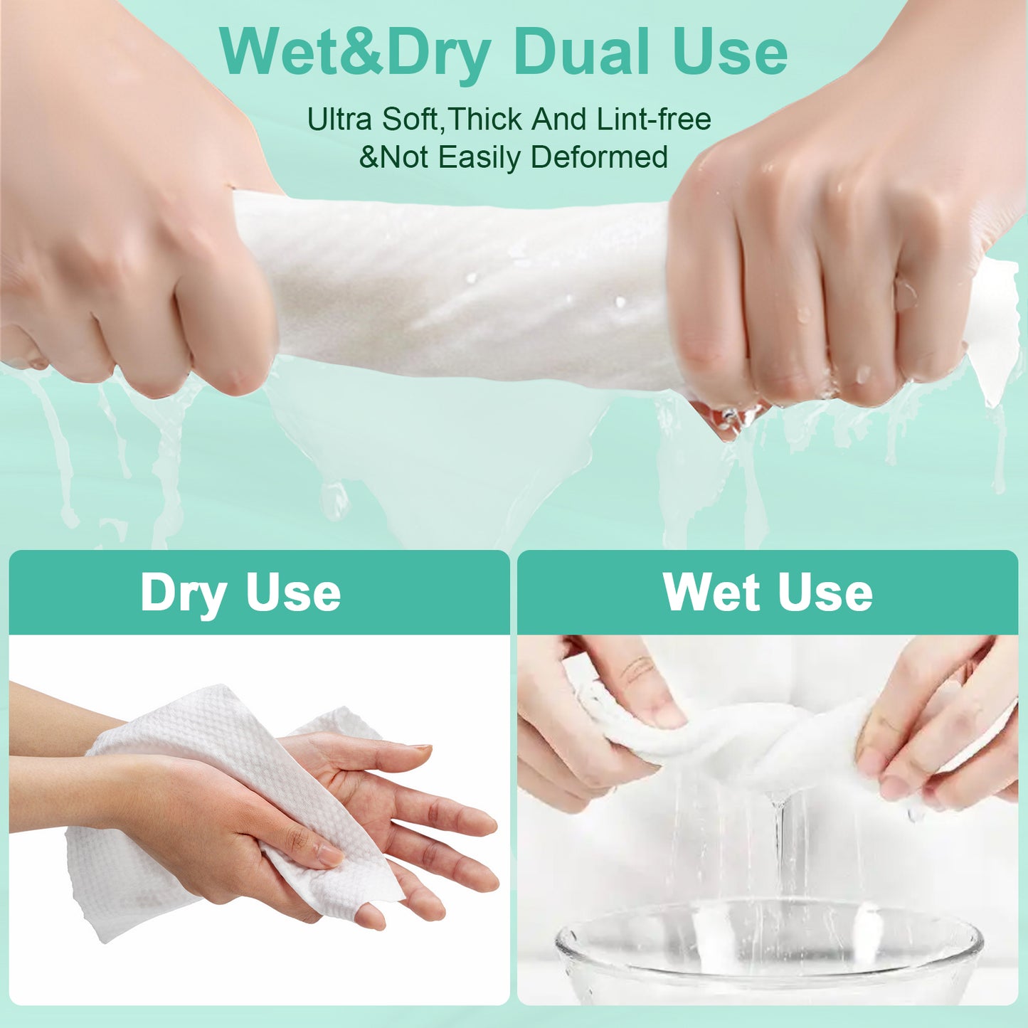 ARCOLUX Disposable Face Towels XL, 10"×12"