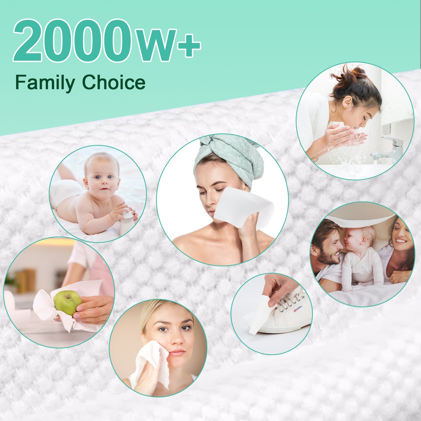 ARCOLUX Disposable Face Towels, 7.874” x 7.874“