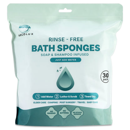 ARCOLUX Disposable Rinse Free Bath Sponges
