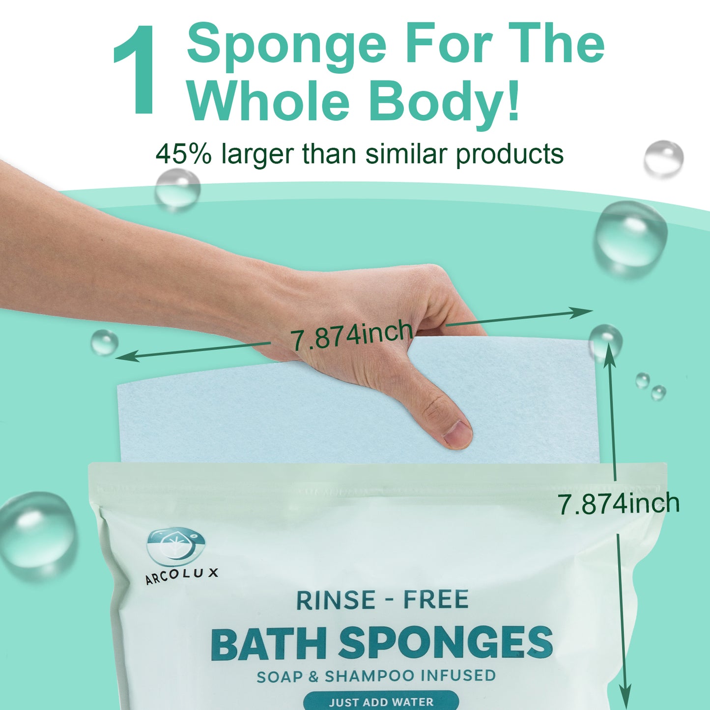 ARCOLUX Disposable Rinse Free Bath Sponges