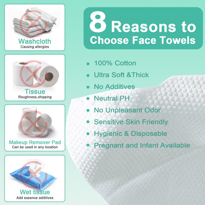 ARCOLUX Disposable Face Towels, 7.874” x 7.874“
