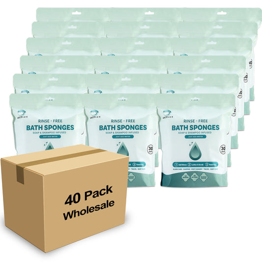 40 Pack Wholesale ARCOLUX Disposable Rinse Free Bath Sponges
